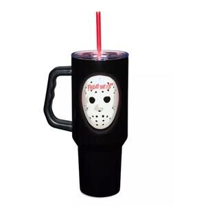 FRIDAY THER 13TH JASON Mask 40 oz Tumbler With Handle NWT